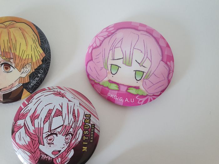 Lot de pin's / goodies demon slayer giyu zenitsu, kocho, mitsuri, Obanai, Tokito - photo numéro 4