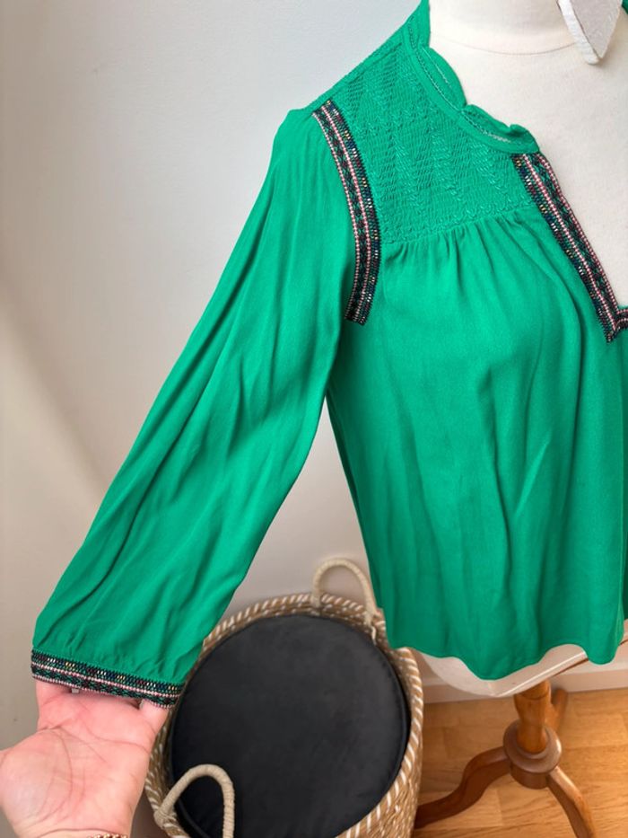Blouse manches 3/4 vert Brésil  - Ba&sh - S - photo numéro 3