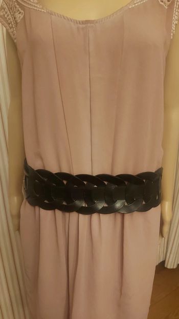 Ceinture noir en cuir réglable de 90 à 95