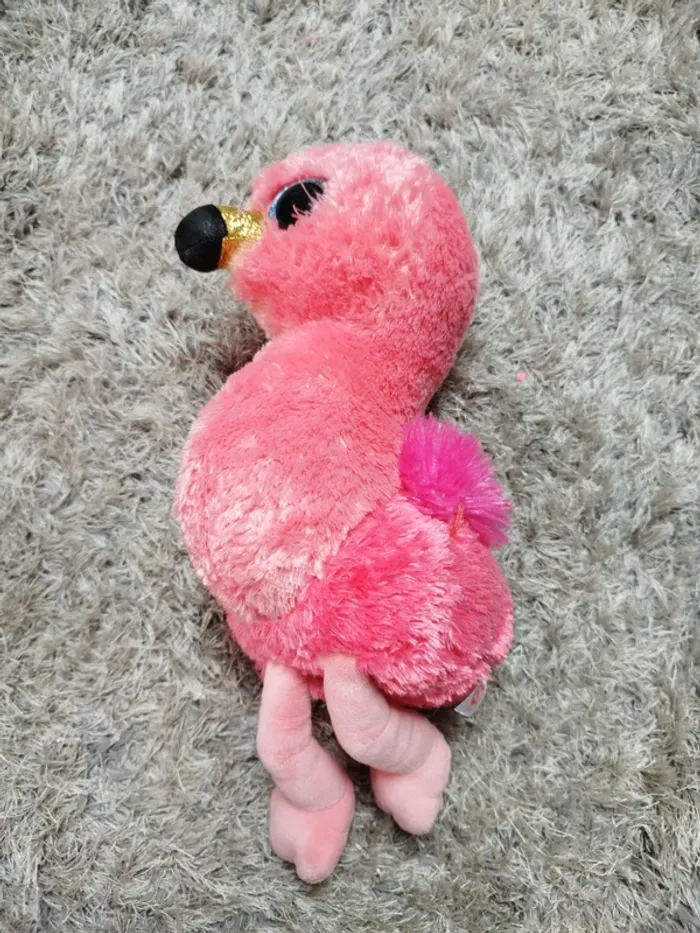 Jolie grande peluche flamant rose grand yeux - photo numéro 2
