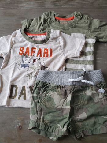 Lot 2 t-shirt et 1 short, 3 mois Primark