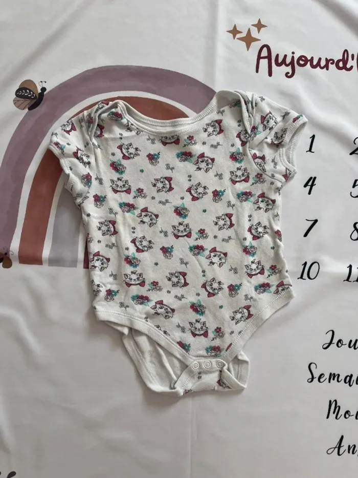 Lot de 4 bodys bébé fille – Disney Baby by Primark – Manches courtes – Marie des Aristochats - photo numéro 7