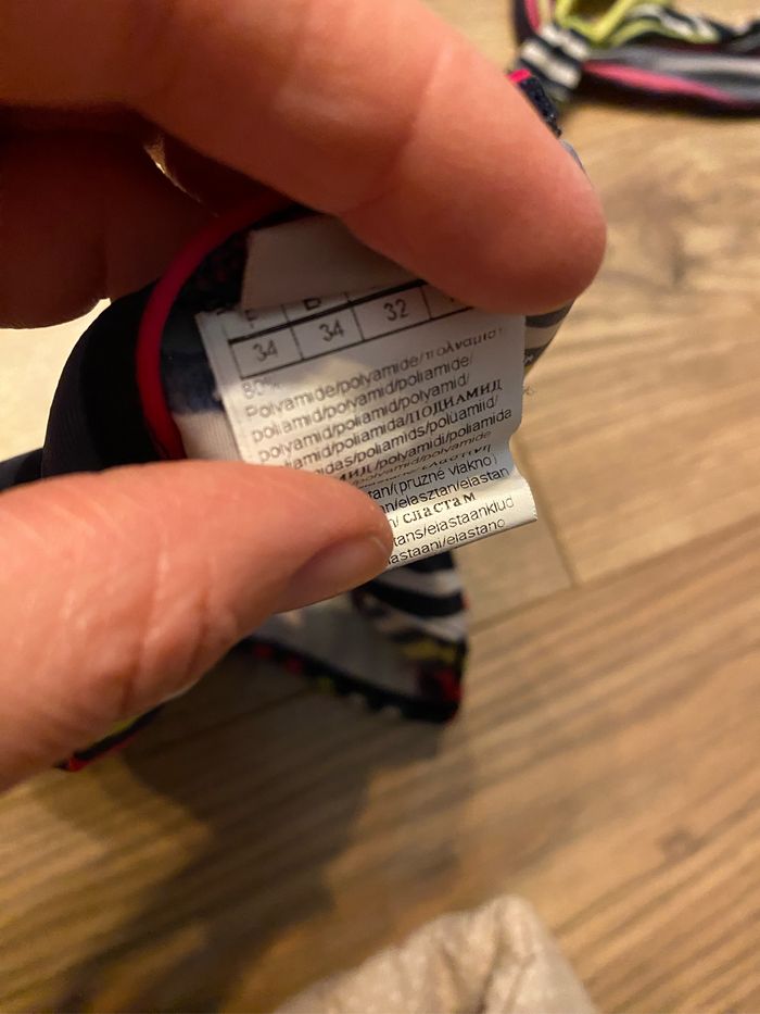 Maillot de bain 1 pièce rayé rose blanc noir vert en T34 de la marque 3 suisses - photo numéro 7