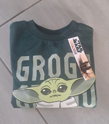 Sweat Star Wars Grogu Vert Sapin 6 ans 