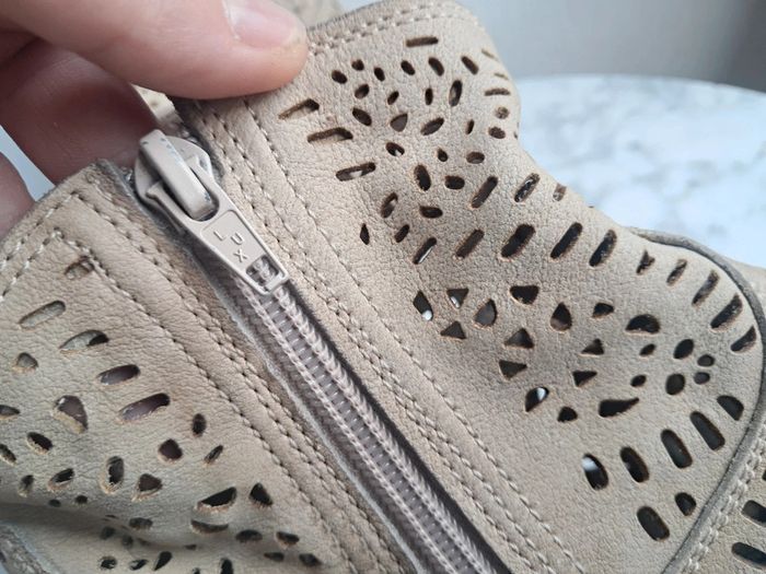 Bottines low boots beige en cuir P.36 - photo numéro 6