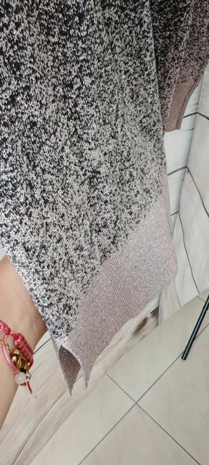 Pull pailleté noir & rose gold Taille XS Femme - photo numéro 2