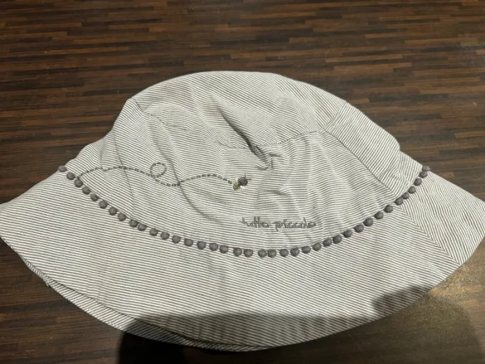 Chapeau forme bob garcon rayé blanc et gris Tutto Piccolo 53cm - photo numéro 2