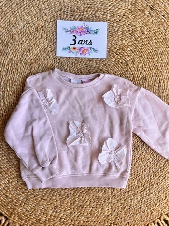 Sweat rose Zara 3 ans