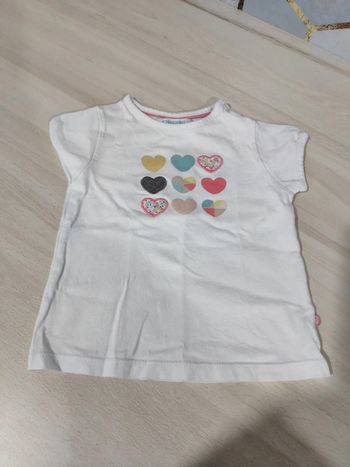 Tee shirt manches courtes cœurs 6 mois Obaibi