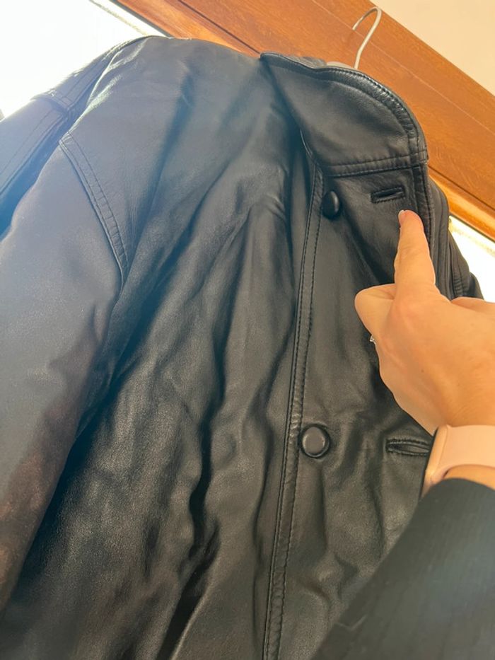 Manteau trench vintage 40/42 cuir - photo numéro 6