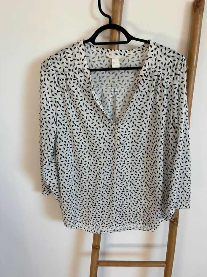 Blouse blanc/bleu