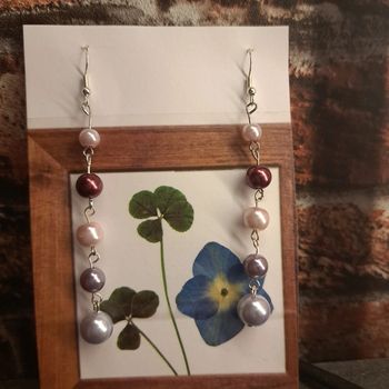 Boucles d'oreilles pendante perles nacré