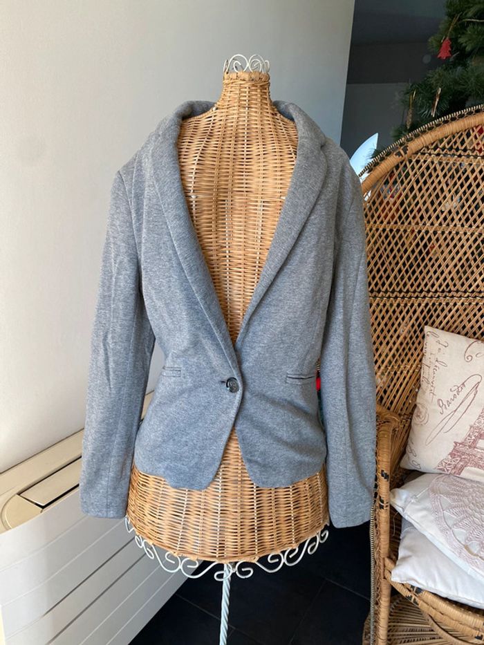 Blazer Bershka Premium Outwear gris taille S 36 - photo numéro 5