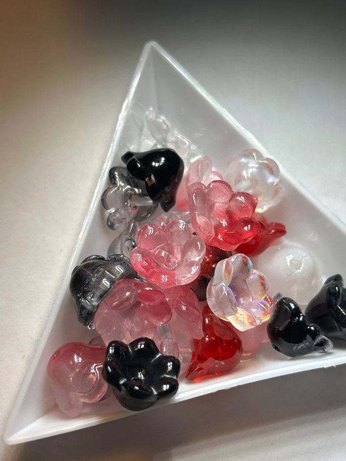 A336, 25 perles en verre, fleurs de 11mm - photo numéro 3