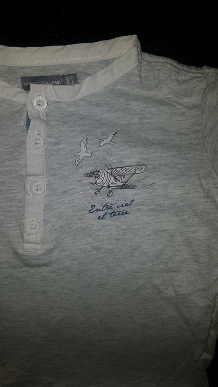 Tee-shirt manche courte gris taille 3 ans Sergent major