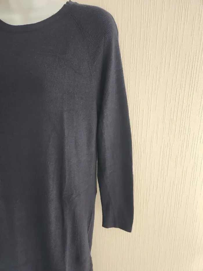 Pull tunique / robe bleu marine Mango XS - photo numéro 5