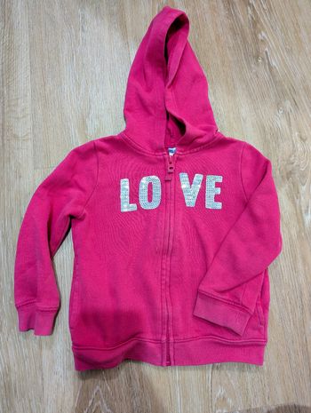 Gilet sweat rose 3 ans 