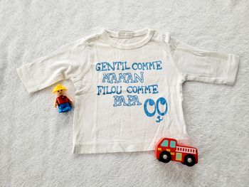 Tee-shirt manches longues "gentil comme maman filou comme papa"