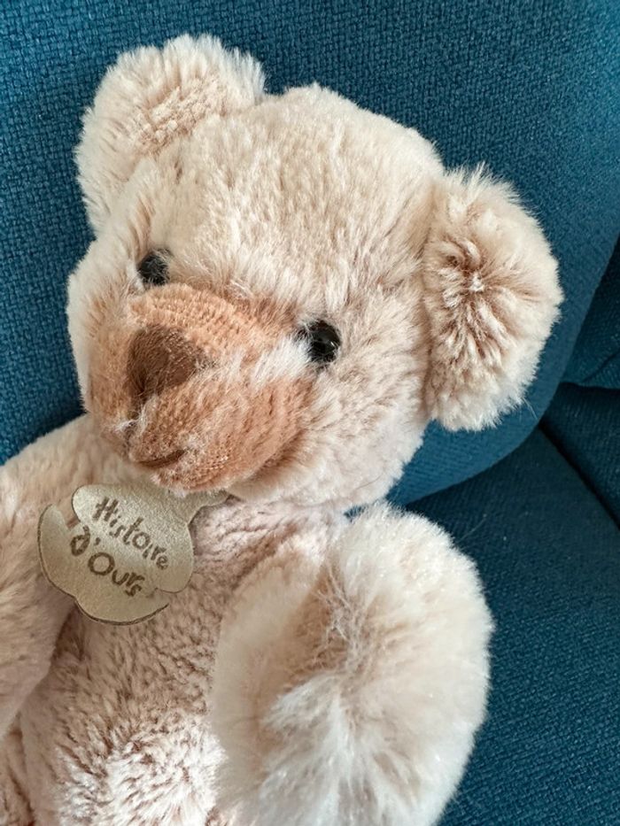 Histoire d’ours peluche doudou traditionnel articulé doux marron chiné clair 26cm - photo numéro 3