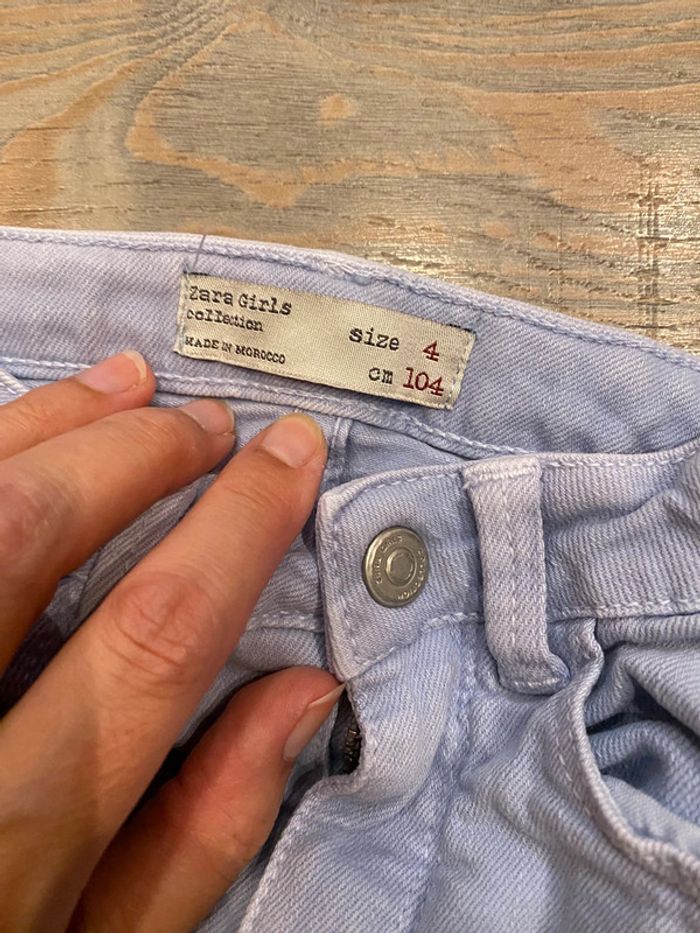 Jeans fille Zara girls 4 ans bleu clair - photo numéro 3