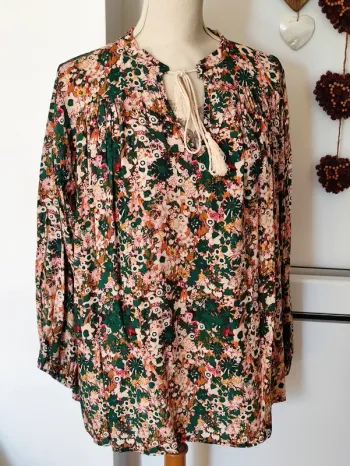 👄 magnifique blouse bohème fleurs 🌿🌸38/44