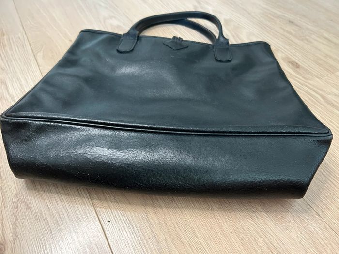 Sac à main Longchamp vintage en cuir noir - photo numéro 13