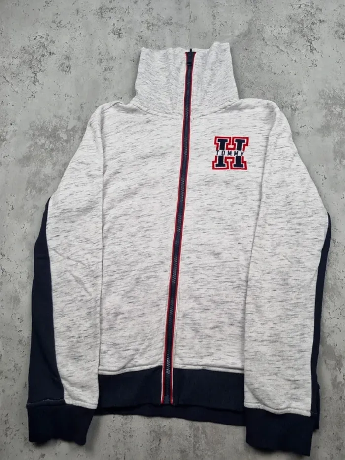 Sweat zippé gris Tommy Hilfiger S Femme (mesures en photos) - photo numéro 3