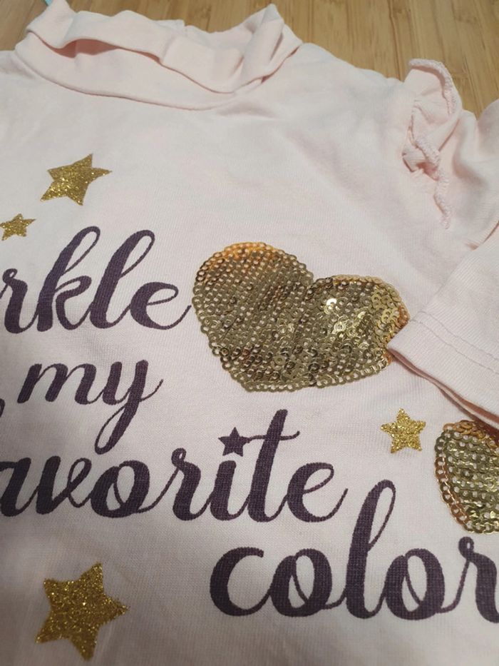 T-shirt manches longues col roulé Mes Petits Cailloux 6 mois 68 cm - photo numéro 3