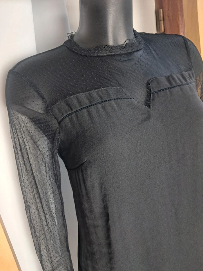 One step haut blouse noir dentelle T.36 - photo numéro 5