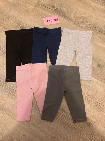 Lot 5 leggings 9 mois