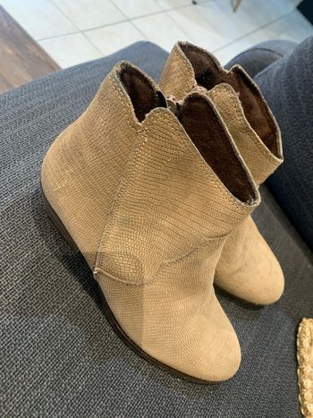 Bottines cuir caramel