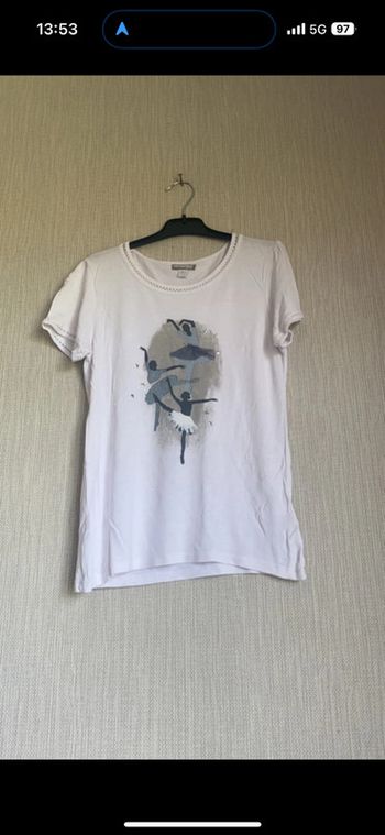 T-shirt orchestra blanche avec danseuse classique