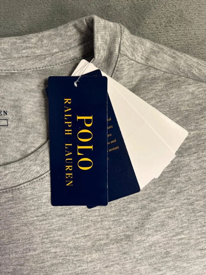 T-shirt Ralph Lauren Crewneck Embroidered Grey Navy Poney – Taille L - photo numéro 4