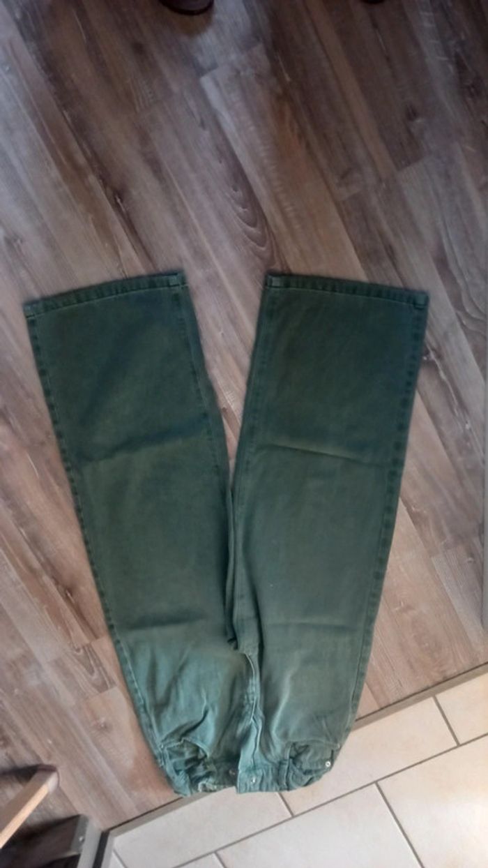 Jean vert wide leg 12 ans taille réglable - photo numéro 2