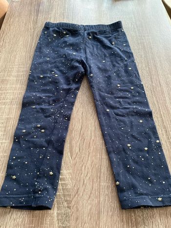 Legging bleu marine étoiles or 3 ans