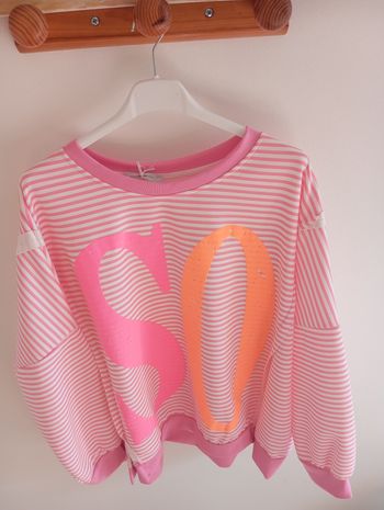 Pull soho rose coton viscose taille L XL 