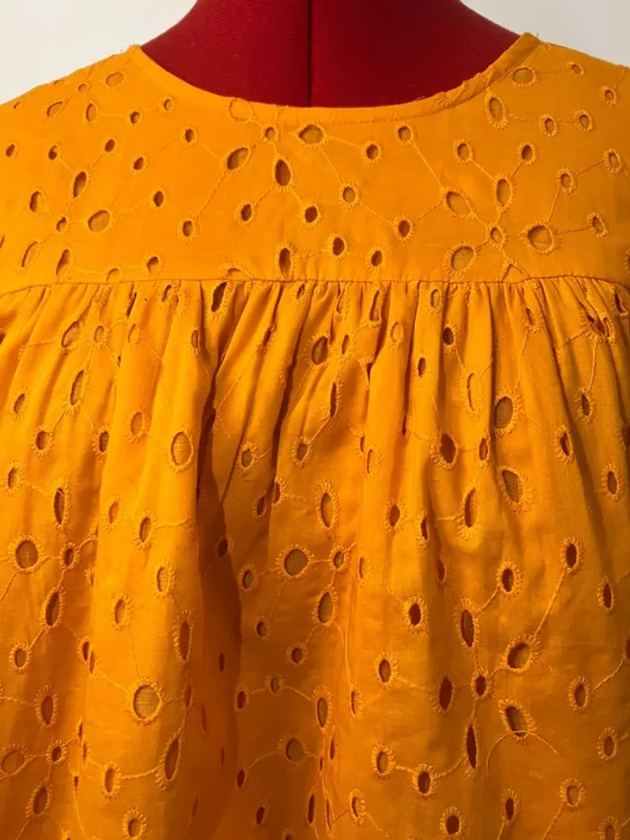Blouse manches courtes orange dentelle Mim - photo numéro 2
