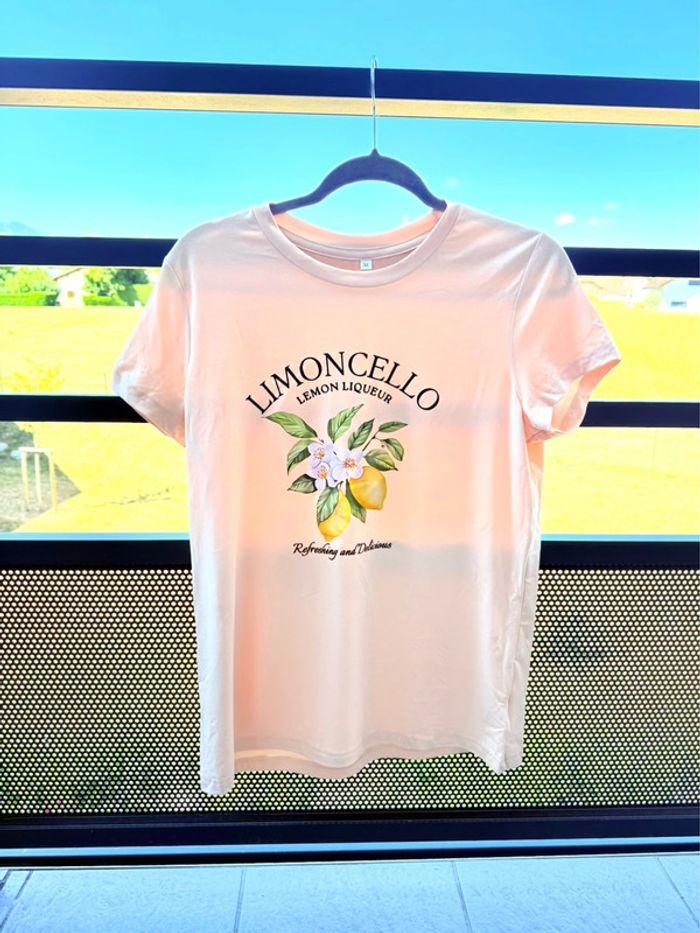 T-shirt beige clair motif Limoncello