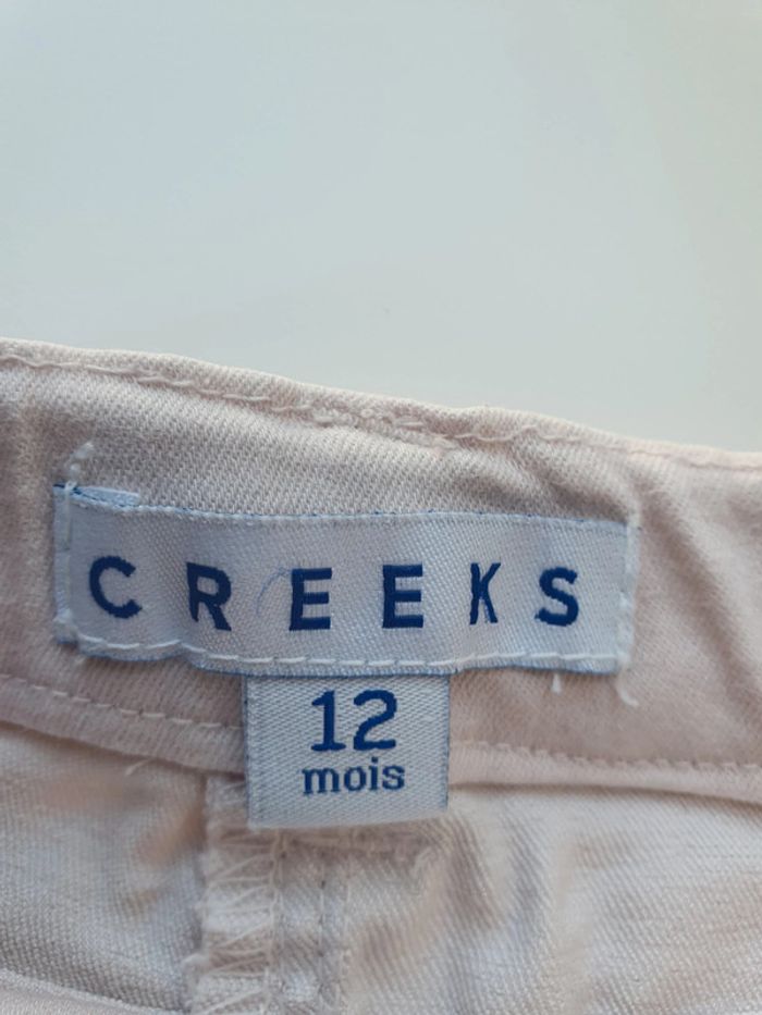 Pantalon rose Creeks taille 12 mois avec ceinture tressée - photo numéro 5