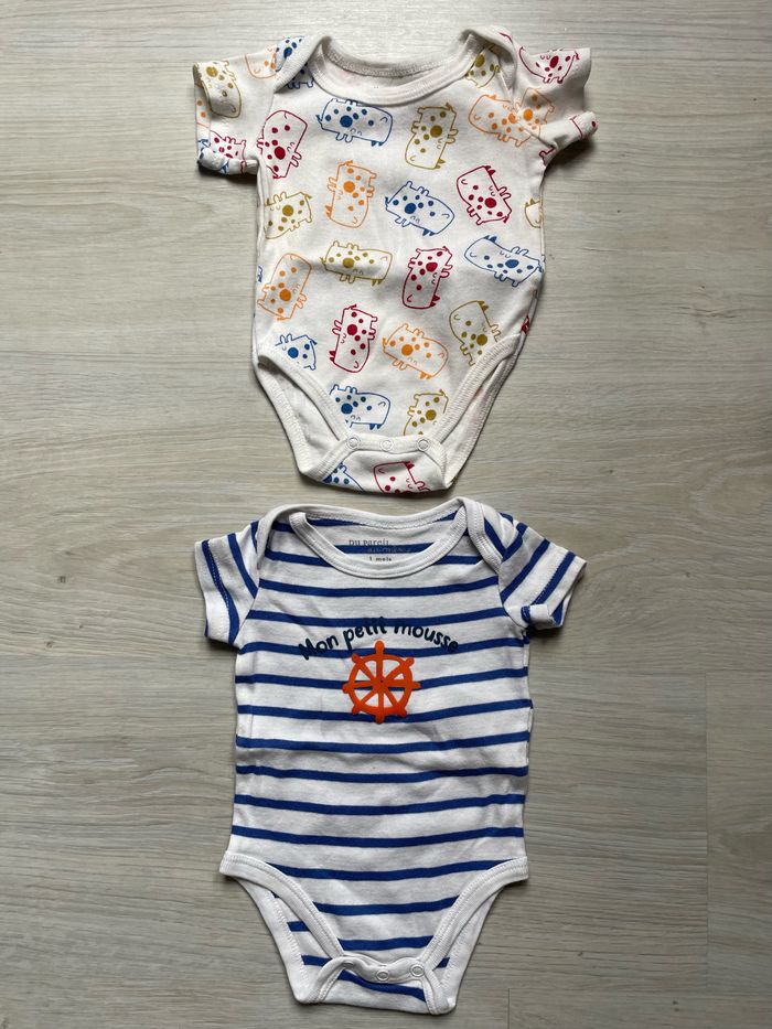 Lot de 2 bodys garçon DPAM 1 mois