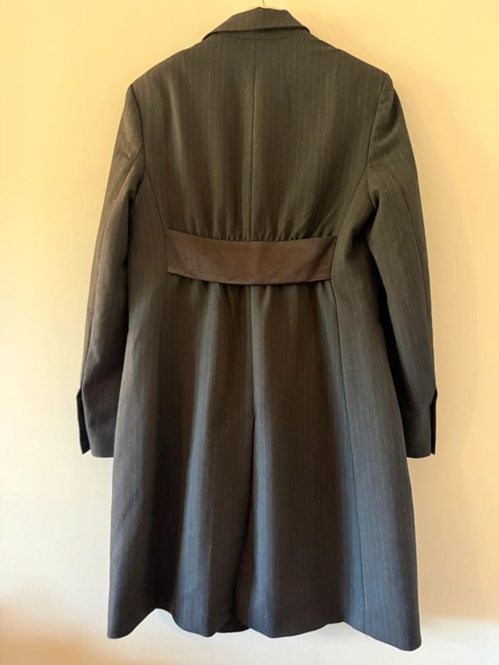 Veste longue noire à rayures Zara - photo numéro 7