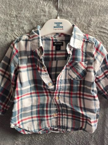 Chemise a carreaux 6 mois Kiabi neuf