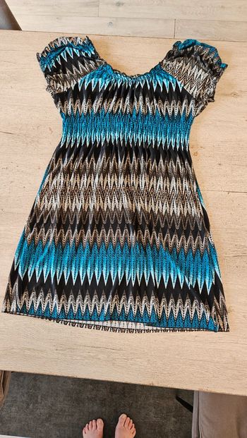 Robe d été ceintrée à la poitrine, colorée à manches courtes, M/L, neuve