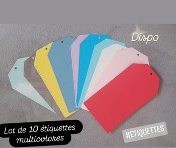 Lot de 10 étiquettes multicolores