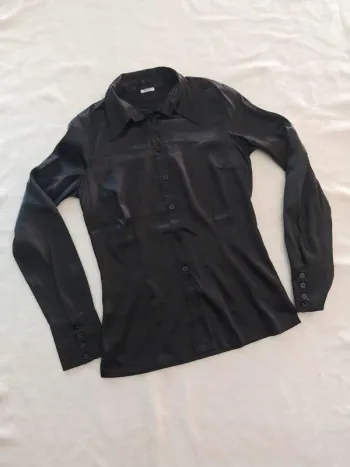 Chemise satiné noire T38