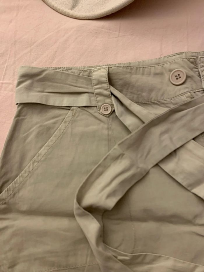 Jupe en toile de coton taille 40 avec ceinture - photo numéro 2