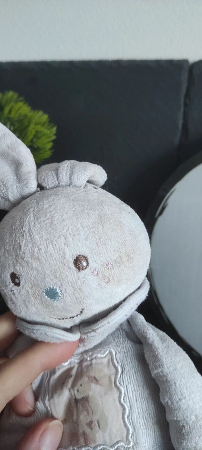 peluche Doudou lapin beige blanc crème Petit Lapin nounours ancien vintage Image - photo numéro 3
