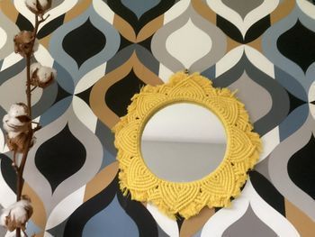 Couronne miroir macramé
