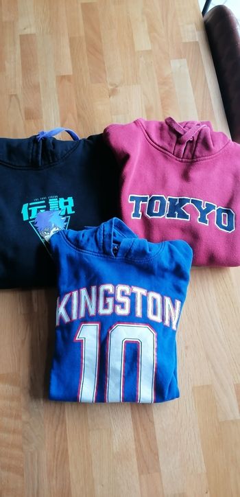 Lot 3 sweat capuche garçon 12 ans kiabi