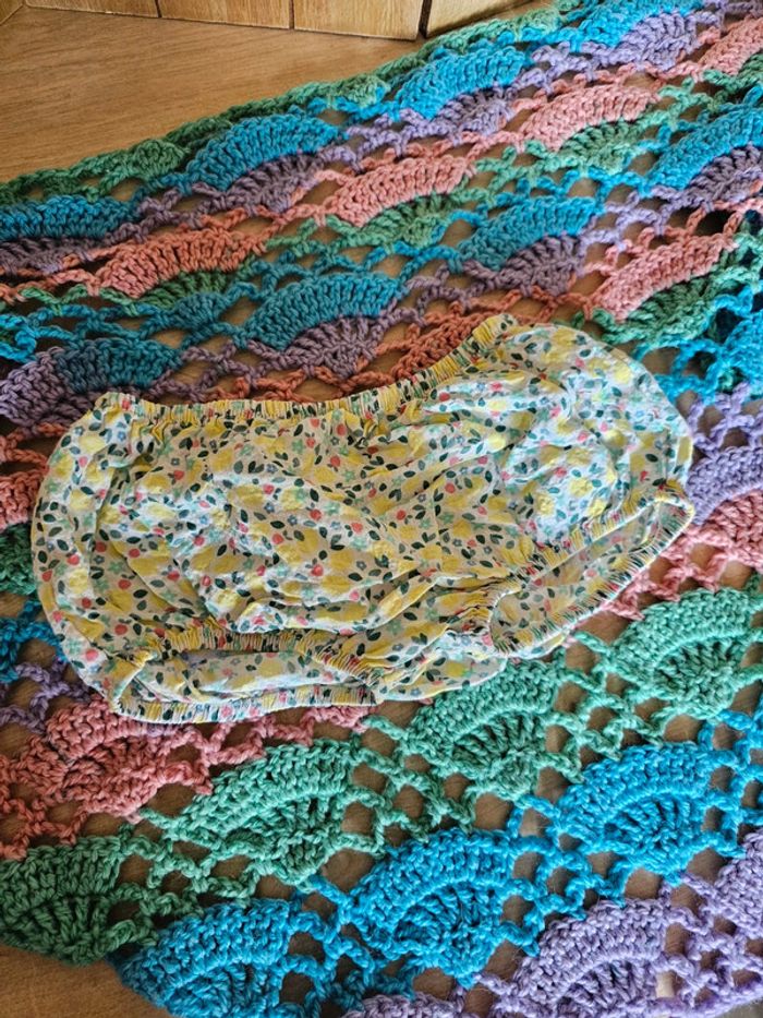 Robe et culotte d'été, jaune, vert, bleu, rose, obaibi 9 mois - photo numéro 5